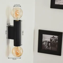 hofstein Applique murale Tulla Noir, 2 lumières* Appliques