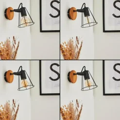 Lampes Vintages & Rétros-hofstein Applique murale Uatuasa Écru, Noir, 1 lumière