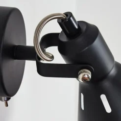 Lampes Industrielles-hofstein Applique murale Upiano Chrome, Noir, 1 lumière