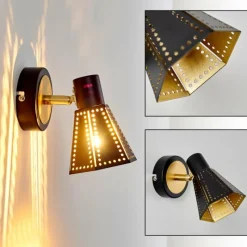 Lampes Dorées-hofstein Applique murale Vantaa Noir doré, 1 lumière