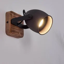 Lampes Industrielles-hofstein Applique murale Vanuatu Brun, Noir, 1 lumière