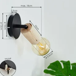 Luminaires Scandinaves-hofstein Applique murale Vasanello Noir, 1 lumière