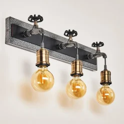 Luminaires Rustiques-hofstein Applique murale Vexan Gris, Noir, 3 lumières