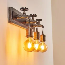 Luminaires Rustiques-hofstein Applique murale Vexan Gris, Noir, 3 lumières