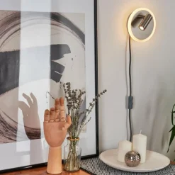 hofstein Applique murale Viata LED Gris, Nickel mat, 2 lumières