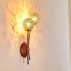 Lampes Dorées-hofstein Applique murale Virga Rouille, 2 lumières