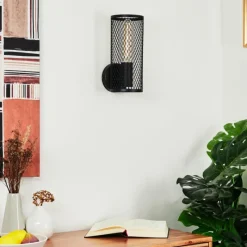 Style Boho-Chic-hofstein Applique murale Vislanda Noir, 1 lumière