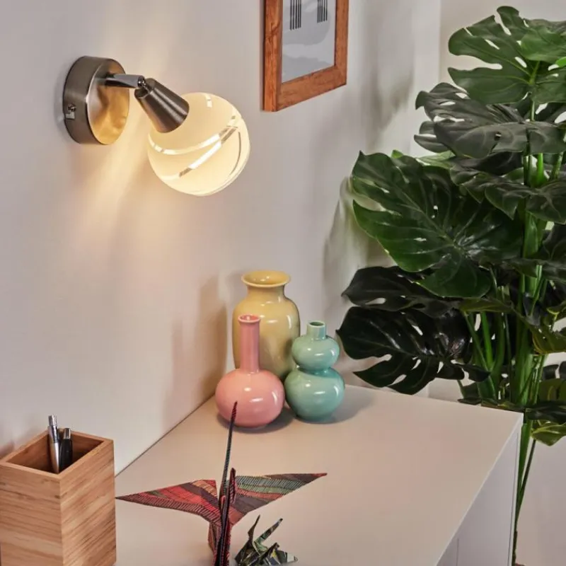 hofstein Applique murale Warga LED Nickel mat, 1 lumière