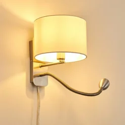 Lampes En Tissu-hofstein Applique murale Wiby LED Nickel mat, 2 lumières