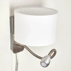 Lampes En Tissu-hofstein Applique murale Wiby LED Nickel mat, 2 lumières