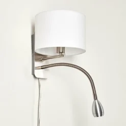 Lampes En Tissu-hofstein Applique murale Wiby LED Nickel mat, 2 lumières