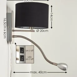 Lampes En Tissu-hofstein Applique murale Wiby LED Nickel mat, 2 lumières
