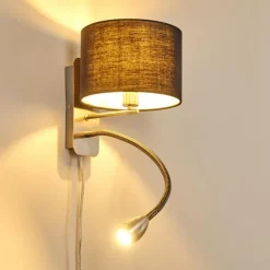 Lampes En Tissu-hofstein Applique murale Wiby LED Nickel mat, 2 lumières