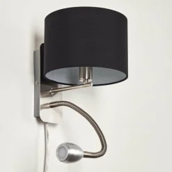 Lampes En Tissu-hofstein Applique murale Wiby LED Nickel mat, 2 lumières