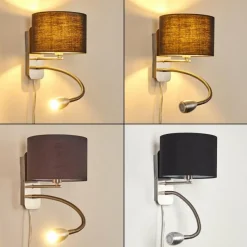 Lampes En Tissu-hofstein Applique murale Wiby LED Nickel mat, 2 lumières