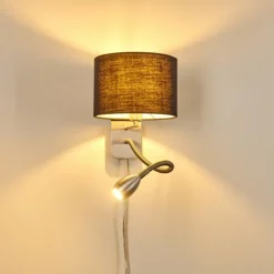 Lampes En Tissu-hofstein Applique murale Wiby LED Nickel mat, 2 lumières