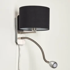 Lampes En Tissu-hofstein Applique murale Wiby LED Nickel mat, 2 lumières