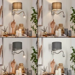 Lampes En Tissu-hofstein Applique murale Wiby LED Nickel mat, 2 lumières