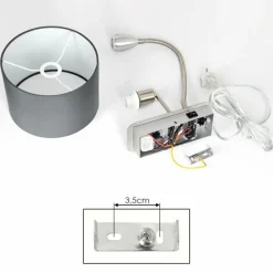 Lampes En Tissu-hofstein Applique murale Wiby LED Nickel mat, 2 lumières