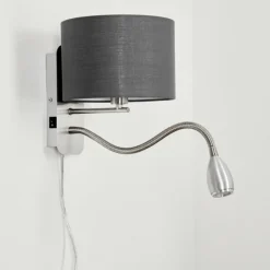 Lampes En Tissu-hofstein Applique murale Wiby LED Nickel mat, 2 lumières