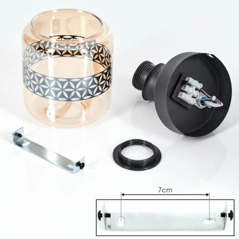 hofstein Applique murale Wigan Noir, 1 lumière