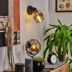 hofstein Applique murale Wigan Noir, 1 lumière