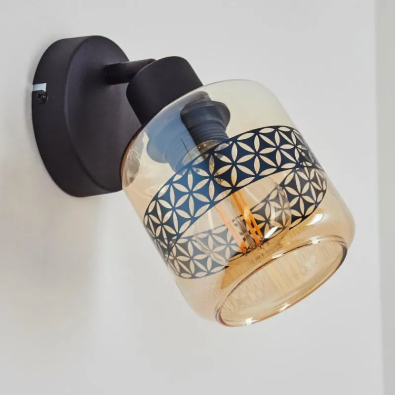 hofstein Applique murale Wigan Noir, 1 lumière