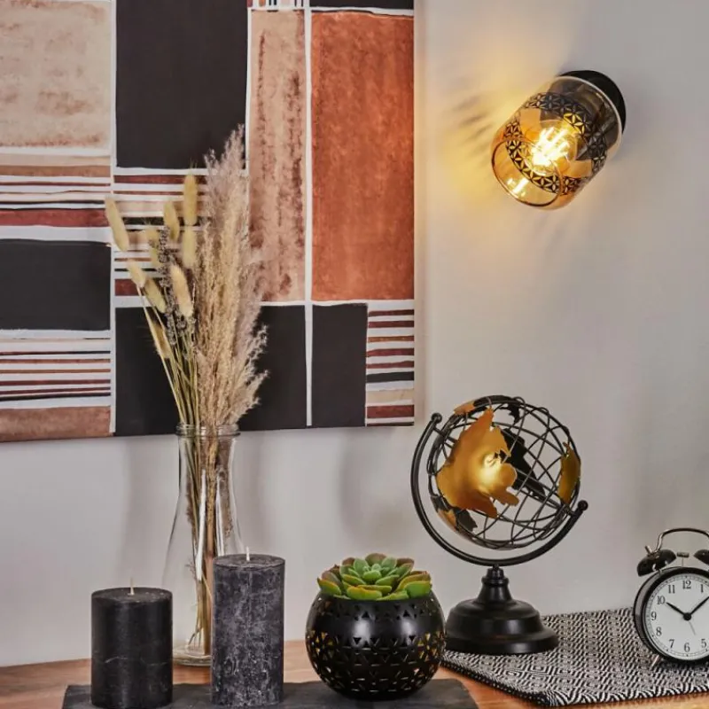 hofstein Applique murale Wigan Noir, 1 lumière