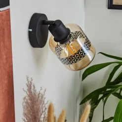 hofstein Applique murale Wigan Noir, 1 lumière