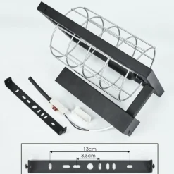 Lampes Industrielles-hofstein Applique murale Wynyard Noir, 1 lumière