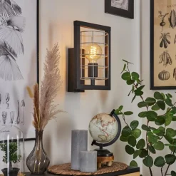 Lampes Industrielles-hofstein Applique murale Wynyard Noir, 1 lumière