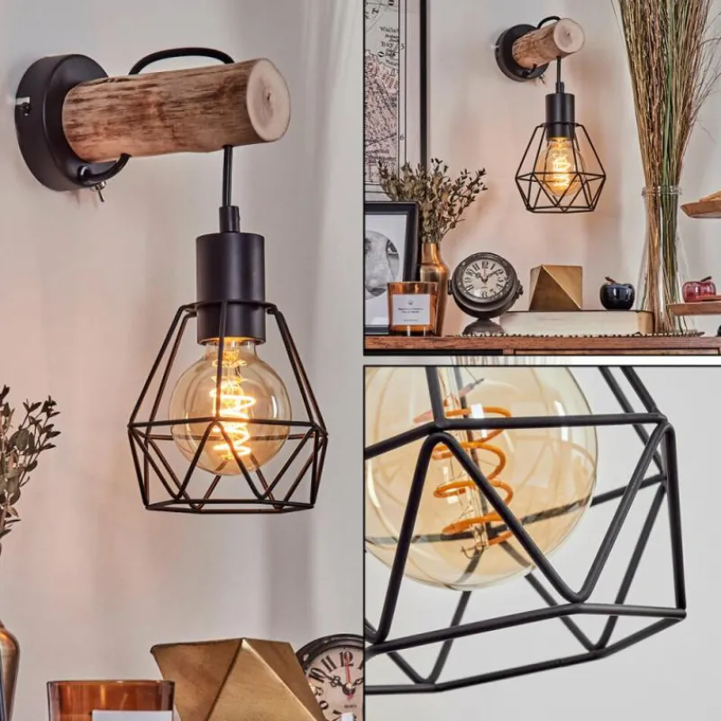 Luminaires Scandinaves-hofstein Applique murale Yaak Écru, Noir, 1 lumière