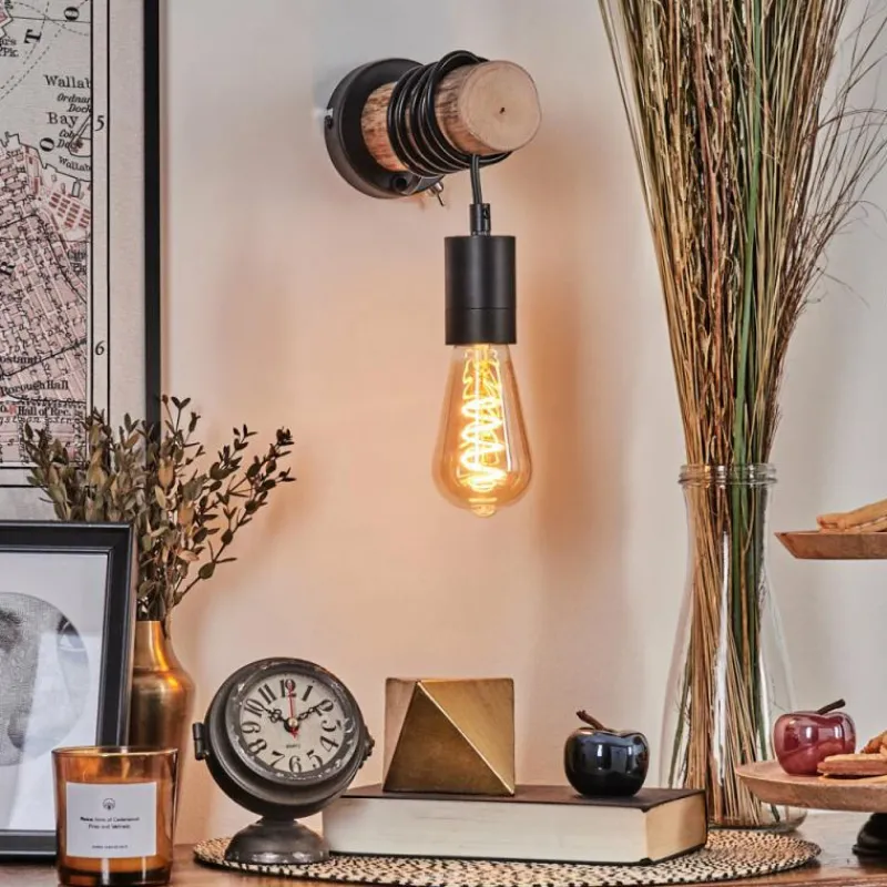 hofstein Applique murale Yaak Écru, Noir, 1 lumière