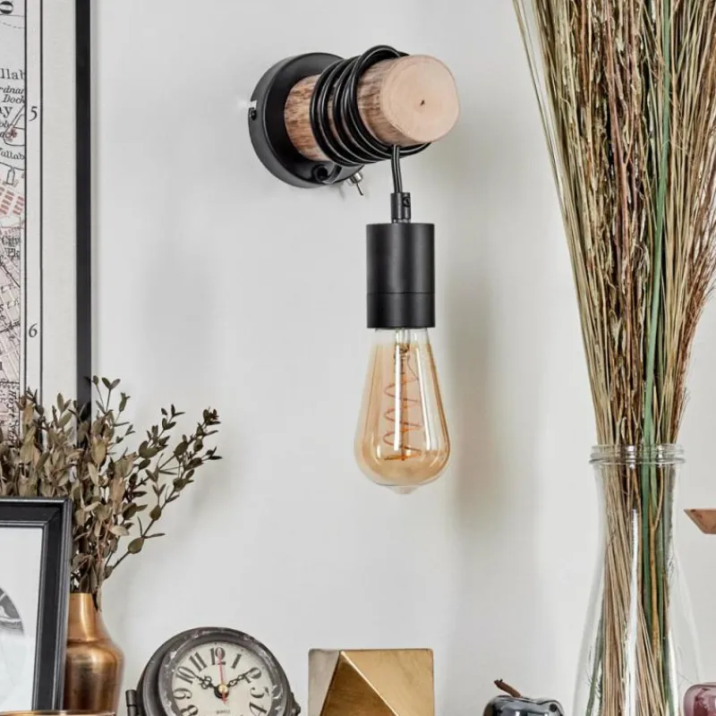 hofstein Applique murale Yaak Écru, Noir, 1 lumière