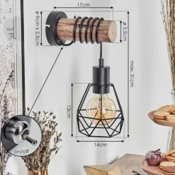 hofstein Applique murale Yaak Écru, Noir, 1 lumière