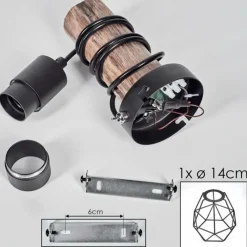 hofstein Applique murale Yaak Écru, Noir, 1 lumière