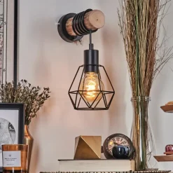 hofstein Applique murale Yaak Écru, Noir, 1 lumière