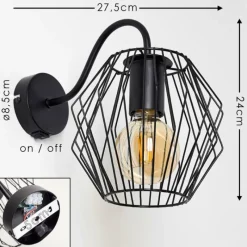 Lampes Vintages & Rétros-hofstein Applique murale Yalmhill Noir, 1 lumière