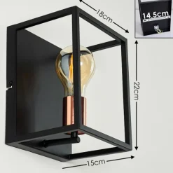 Lampes Vintages & Rétros-hofstein Applique murale Yuhigaoka Cuivre, Noir, 1 lumière