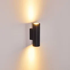 hofstein Applique murale Zuoz Noir, 2 lumières