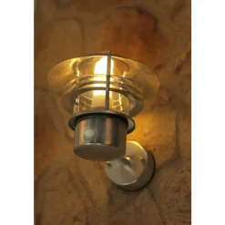 Luminaires Nordlux Applique Nordlux Vejers Acier inoxydable, Transparent, Zingué, 1 lumière, Détecteur de mouvement