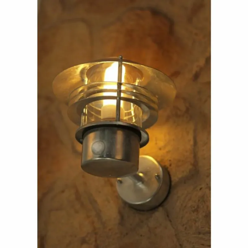 Luminaires Nordlux Applique Nordlux Vejers Acier inoxydable, Transparent, Zingué, 1 lumière, Détecteur de mouvement
