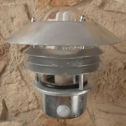 Luminaires Nordlux Applique Nordlux Vejers Acier inoxydable, Transparent, Zingué, 1 lumière, Détecteur de mouvement