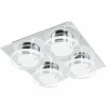 Luminaires Eglo Applique ou plafonnier Eglo CISTERNO LED Chrome, 4 lumières* Éclairage Led