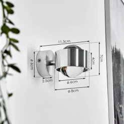 hofstein Applique Sapri Argenté, 1 lumière