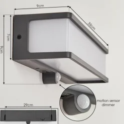 hofstein applique solaire Burseryd LED Anthracite, 1 lumière, Détecteur de mouvement