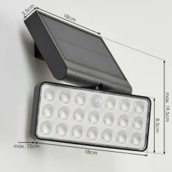 hofstein applique solaire Estampes LED Anthracite, 1 lumière, Détecteur de mouvement