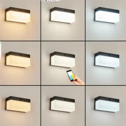 hofstein applique solaire Malalhue LED Noir, 1 lumière, Détecteur de mouvement