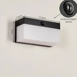 hofstein applique solaire Malalhue LED Noir, 1 lumière, Détecteur de mouvement