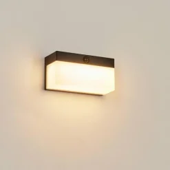 hofstein applique solaire Malalhue LED Noir, 1 lumière, Détecteur de mouvement